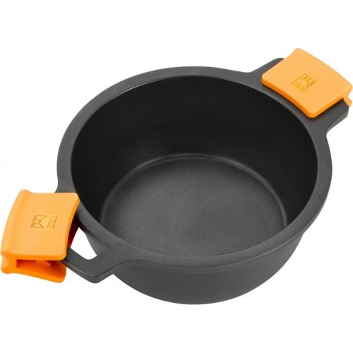 DEED POT  EFFICIENT A270324 (24CM / 4LT / BLACK / ΓΥΑΛΙΝΟ ΚΑΠΑΚΙ)